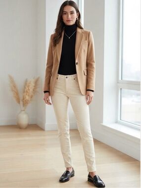 Club Monaco Vintage-Style Cream Corduroy Pants - Size 2